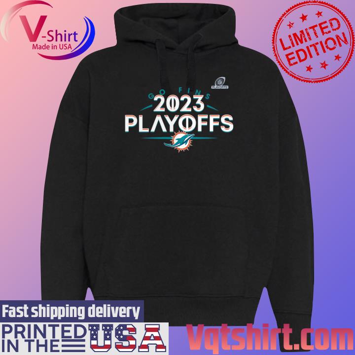 Official Miami Dolphins 2023 NFL Playoffs T-Shirt Black Hoodie