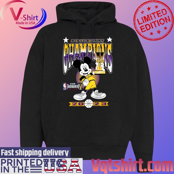 Official NBA In-Season Tournament Champions 2023 Mickey Mouse LA Lakers Winner Trophy s Black Hoodie