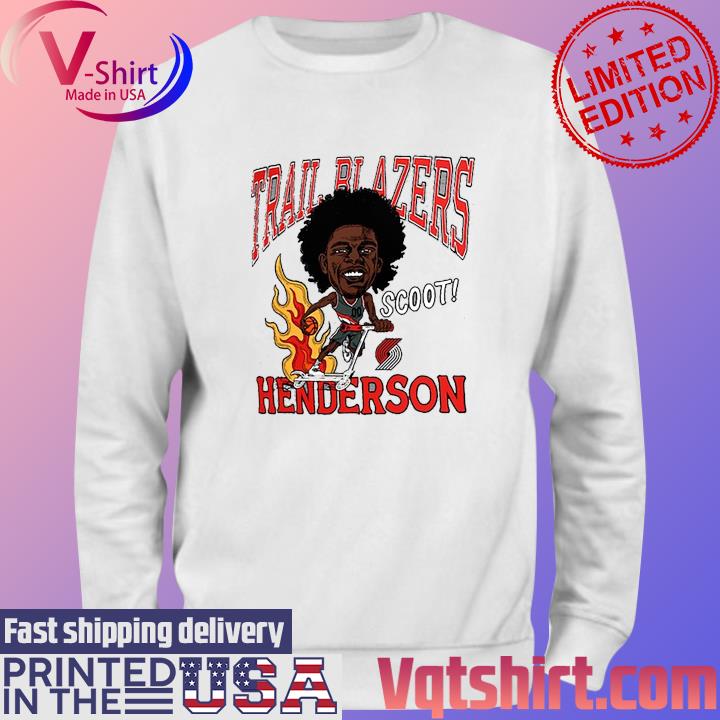 Official Scoot Henderson Portland Trail Blazers Homage Caricature Tri-Blend T-Shirt Sweater