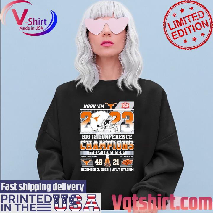 Official Texas Longhorns Win 49 – 21 Oklahoma 2023 Hookem Big 12 Conference Champions s Sweater