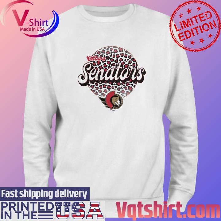 Ottawa Senators Personalized Name & Number Leopard Print Logo Shirt Sweater