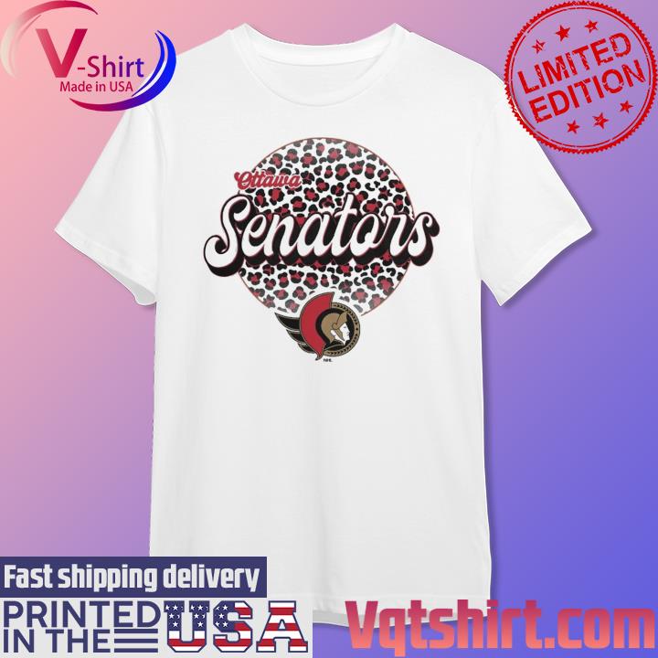 Ottawa Senators Personalized Name & Number Leopard Print Logo Shirt