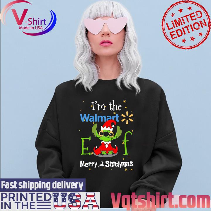 Santa Stitch I'm the Walmart Elf Merry Christmas s Sweater