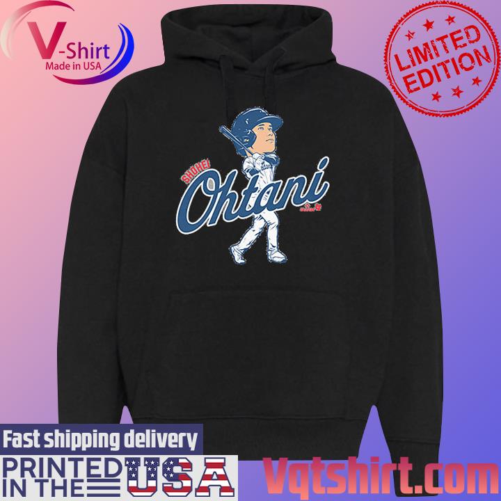 Shohei Ohtani Batting Caricature T-Shirt Black Hoodie