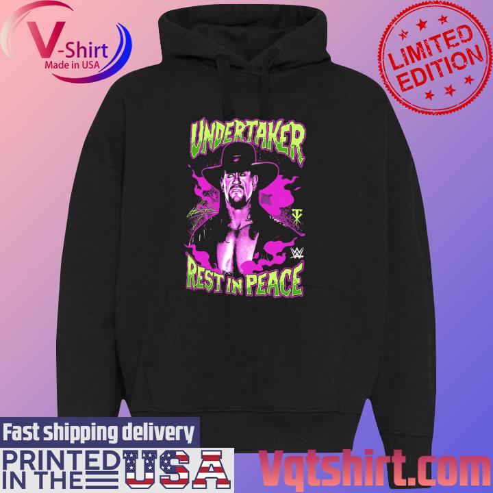 The Undertaker Ripple Junction Rest in Peace Glow Ink T-Shirt Black Hoodie