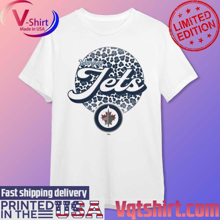 Winnipeg Jets Personalized Name & Number Leopard Print Logo Shirt