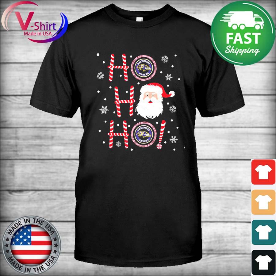 Santa Claus Ho Ho Ho Baltimore Ravens Christmas Shirt