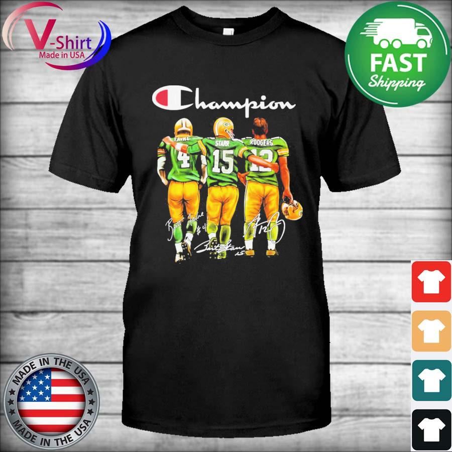 Brett Favre Bart Starr and Aaron Rodgers Mvp Champion signatures shirt,  hoodie, sweater, long sleeve and tank top