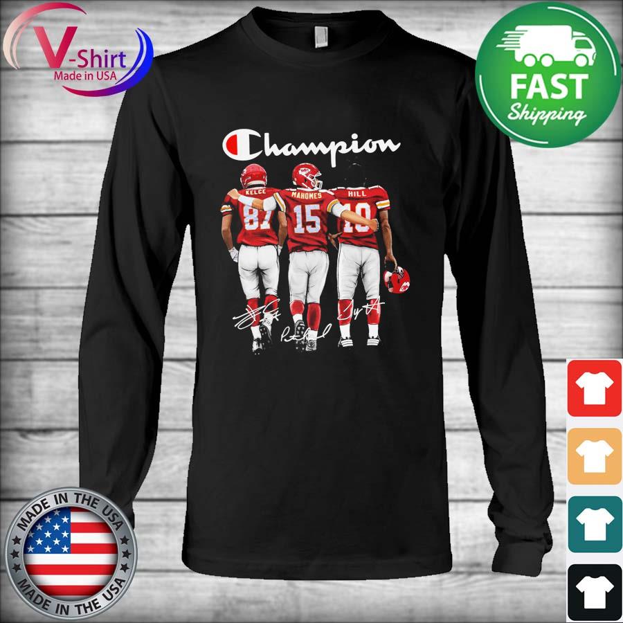 Official Kansas City Chiefs Kelce Mahomes Hill champion signatures shirt,  hoodie, sweater, long sleeve and tank top