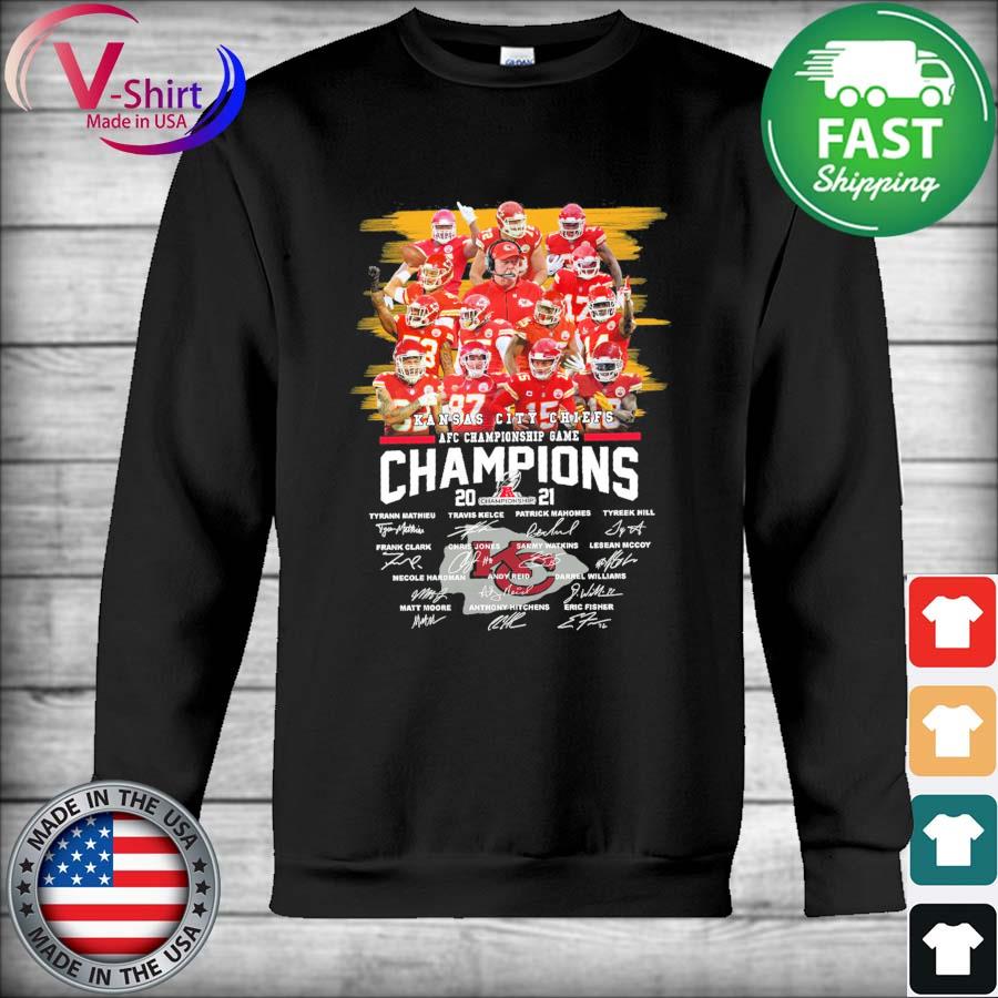 Kansas City Chiefs 2021 AFC Championship Champions signatures shirt,  hoodie, sweater, long sleeve and tank top