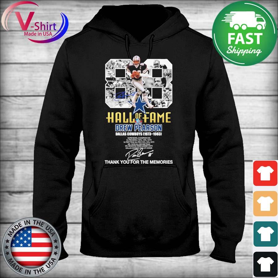 Official 88 Hall of Fame Drew Pearson Dallas Cowboys 1973 1983 thank you  for the memories signature shirt, hoodie, sweater, long sleeve and tank top