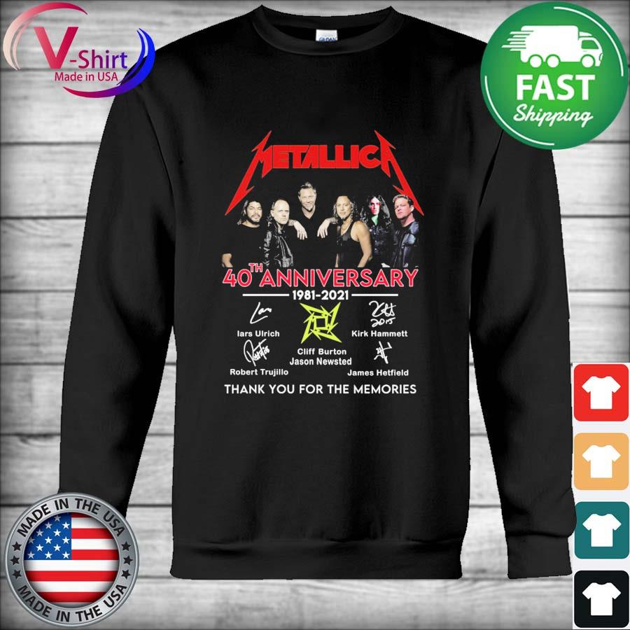Helm Additief Tijd Official Metallica 40th anniversary 1981 2021 thank you for the memories  signatures tee shirt, hoodie, sweater, long sleeve and tank top